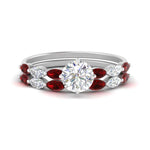 Load image into Gallery viewer, round-cut-single-prong-marquise-ruby-engagement-ring-and-band-in-FD9939ROGRUDR-NL-WG
