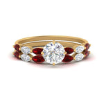 Load image into Gallery viewer, round-cut-single-prong-marquise-ruby-engagement-ring-and-band-in-FD9939ROGRUDR-NL-YG
