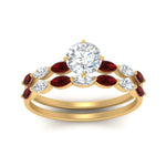 Load image into Gallery viewer, round-cut-single-prong-marquise-ruby-engagement-ring-and-band-in-FD9939ROGRUDR-NL-YG
