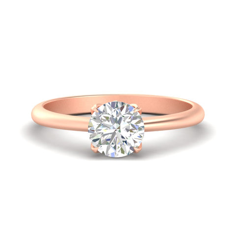 Round Solitaire Cathedral Ring With Floral Head