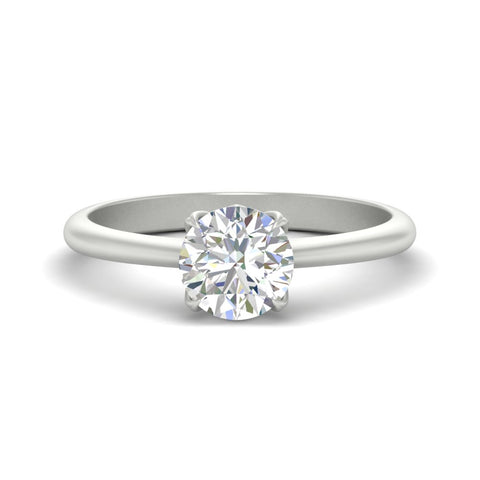 Round Solitaire Cathedral Ring With Floral Head