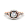 Load image into Gallery viewer, round-cut-spalit-band-double-halo-diamond-engagement-ring-with-black-diamond-in-FD11142RORGBLACKANGLE3-NL-RG