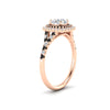 Load image into Gallery viewer, round-cut-spalit-band-double-halo-diamond-engagement-ring-with-black-diamond-in-FD11142RORGBLACKANGLE3-NL-RG