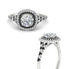 Load image into Gallery viewer, round-cut-spalit-band-double-halo-diamond-engagement-ring-with-black-diamond-in-FD11142RORGBLACKANGLE3-NL-WG