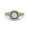 Load image into Gallery viewer, round-cut-spalit-band-double-halo-diamond-engagement-ring-with-emerald-in-FD11142RORGEMGRANGLE3-NL-RG