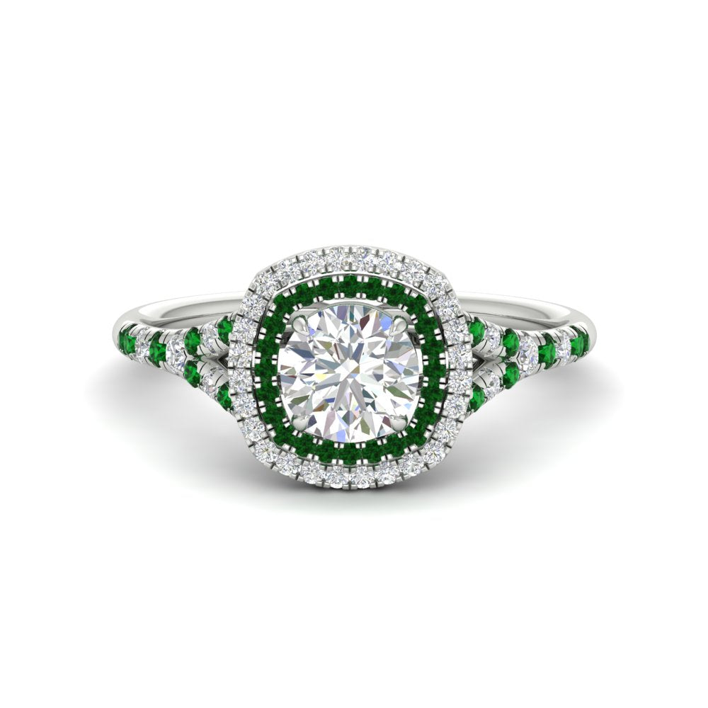 round-cut-spalit-band-double-halo-diamond-engagement-ring-with-emerald-in-FD11142RORGEMGRANGLE3-NL-WG