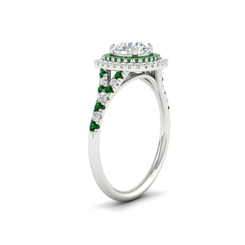 round-cut-spalit-band-double-halo-diamond-engagement-ring-with-emerald-in-FD11142RORGEMGRANGLE3-NL-WG