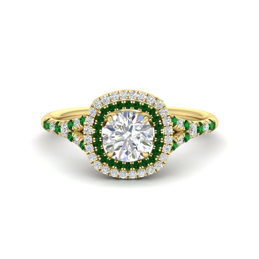 round-cut-spalit-band-double-halo-diamond-engagement-ring-with-emerald-in-FD11142RORGEMGRANGLE3-NL-YG