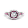 Load image into Gallery viewer, round-cut-spalit-band-double-halo-diamond-engagement-ring-with-pink-sapphire-in-FD11142RORGSADRPIANGLE3-NL-WG