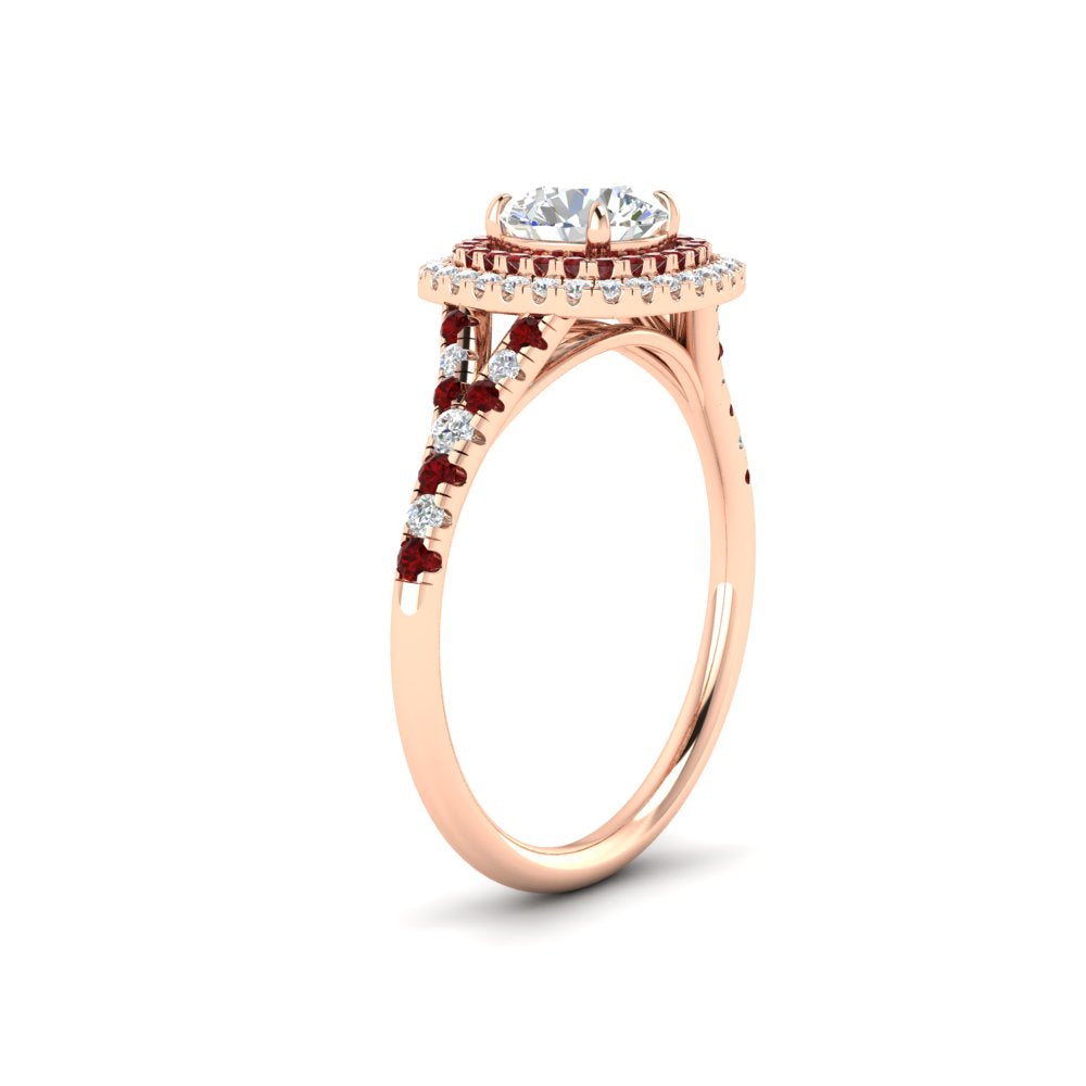round-cut-spalit-band-double-halo-diamond-engagement-ring-with-ruby-in-FD11142RORGRUDRANGLE3-NL-RG