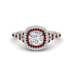 Load image into Gallery viewer, round-cut-spalit-band-double-halo-diamond-engagement-ring-with-ruby-in-FD11142RORGRUDRANGLE3-NL-WG
