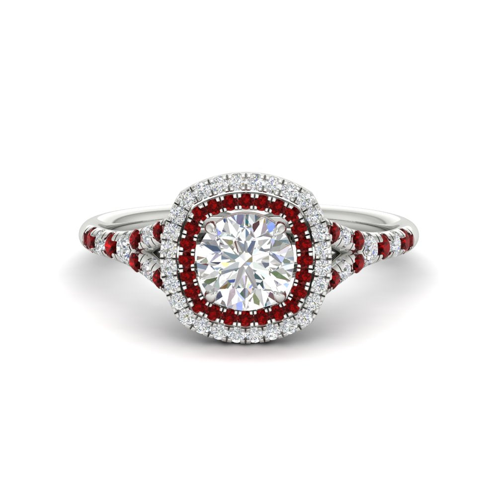 round-cut-spalit-band-double-halo-diamond-engagement-ring-with-ruby-in-FD11142RORGRUDRANGLE3-NL-WG
