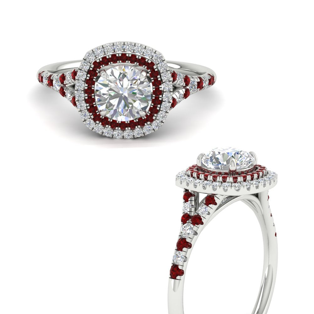 round-cut-spalit-band-double-halo-diamond-engagement-ring-with-ruby-in-FD11142RORGRUDRANGLE3-NL-WG