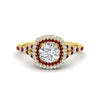 Load image into Gallery viewer, round-cut-spalit-band-double-halo-diamond-engagement-ring-with-ruby-in-FD11142RORGRUDRANGLE3-NL-YG