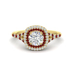 Load image into Gallery viewer, round-cut-spalit-band-double-halo-diamond-engagement-ring-with-ruby-in-FD11142RORGRUDRANGLE3-NL-YG
