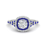 Load image into Gallery viewer, round-cut-spalit-band-double-halo-diamond-engagement-ring-with-sapphire-in-FD11142RORGSABLANGLE3-NL-WG
