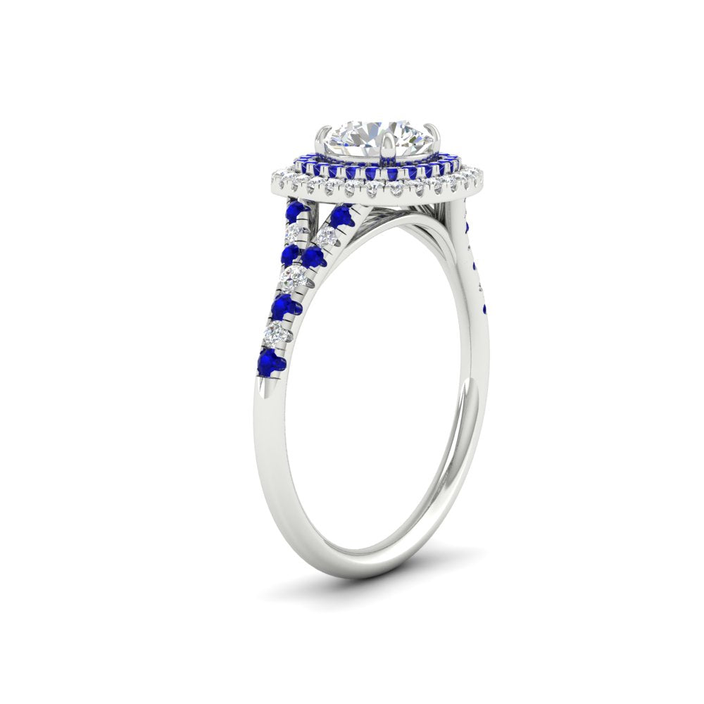 round-cut-spalit-band-double-halo-diamond-engagement-ring-with-sapphire-in-FD11142RORGSABLANGLE3-NL-WG