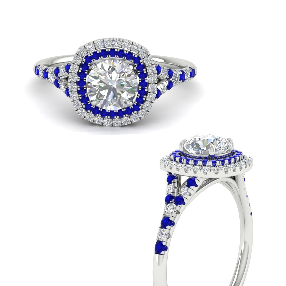 round-cut-spalit-band-double-halo-diamond-engagement-ring-with-sapphire-in-FD11142RORGSABLANGLE3-NL-WG