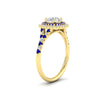 Load image into Gallery viewer, round-cut-spalit-band-double-halo-diamond-engagement-ring-with-sapphire-in-FD11142RORGSABLANGLE3-NL-YG