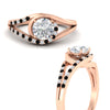 Load image into Gallery viewer, Round Cut Swirl Split Engagement Ring