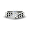 Load image into Gallery viewer, round-cut-swirl-channel-diamond-bridal-set-with-black-diamond-in-white-gold-FDENS4028ROGBLACK-NL-WG.jpg