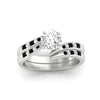 Load image into Gallery viewer, round-cut-swirl-channel-diamond-bridal-set-with-black-diamond-in-white-gold-FDENS4028ROGBLACK-NL-WG.jpg