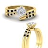 Load image into Gallery viewer, round-cut-swirl-channel-diamond-bridal-set-with-black-diamond-in-yellow-gold-FDENS4028ROGBLACK-NL-YG.jpg