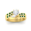Load image into Gallery viewer, round-cut-swirl-channel-diamond-bridal-set-with-emerald-in-yellow-gold-FDENS4028ROGEMGR-NL-YG.jpg