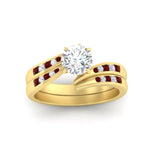 Load image into Gallery viewer, round-cut-swirl-channel-diamond-bridal-set-with-ruby-in-yellow-gold-FDENS4028ROGRUDR-NL-YG.jpg

