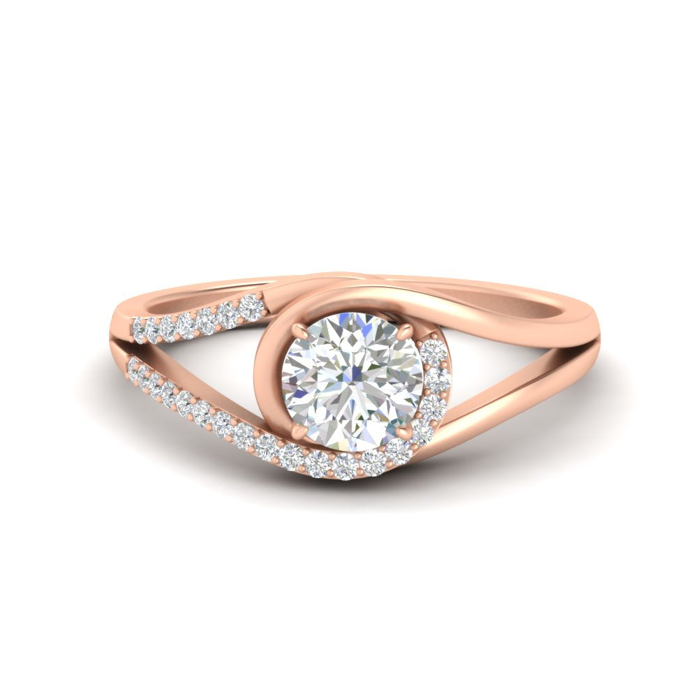 Swirl Split Diamond Ring For Women