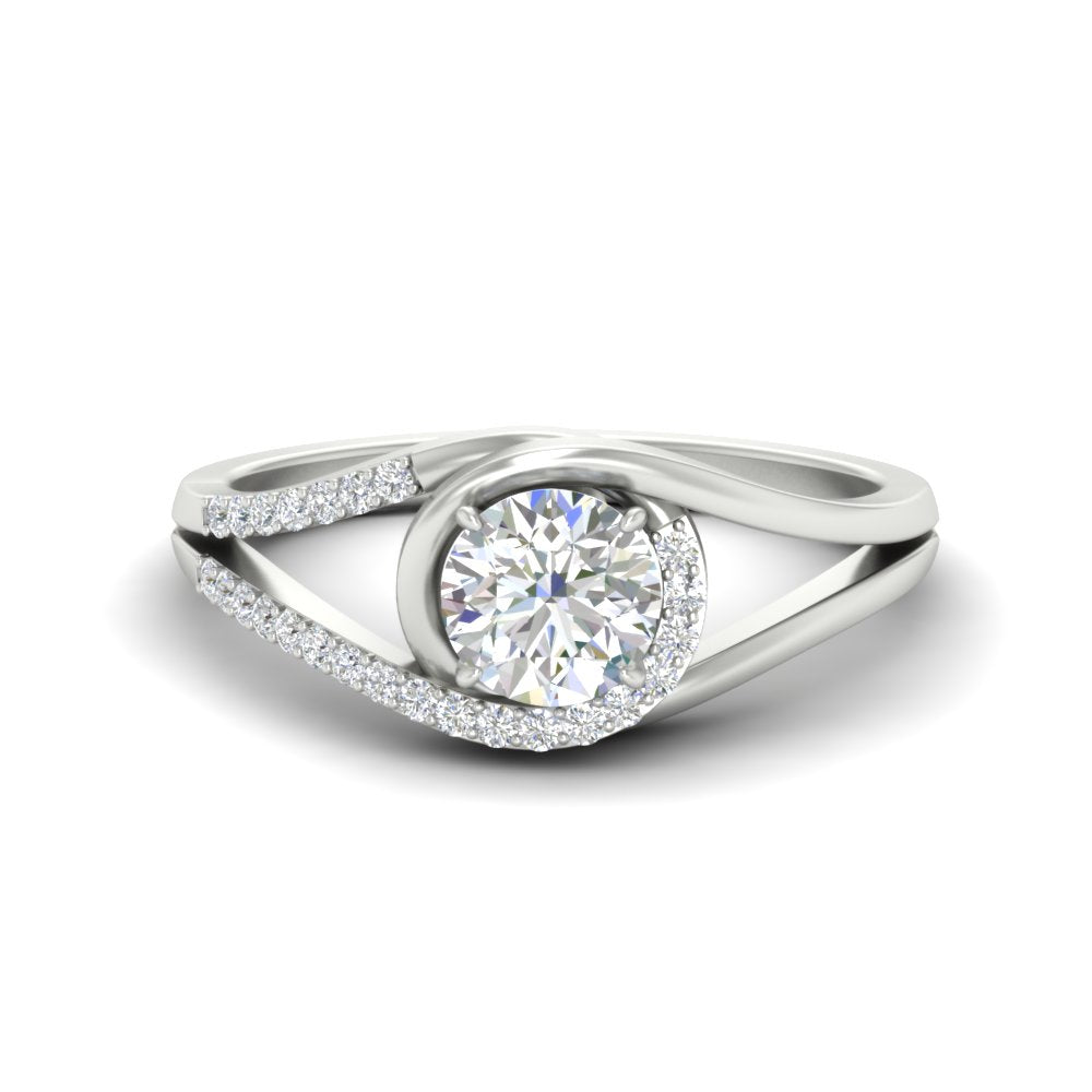 Swirl Split Diamond Ring For Women