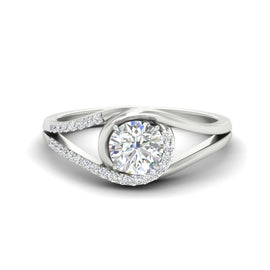 Swirl Split Diamond Ring For Women