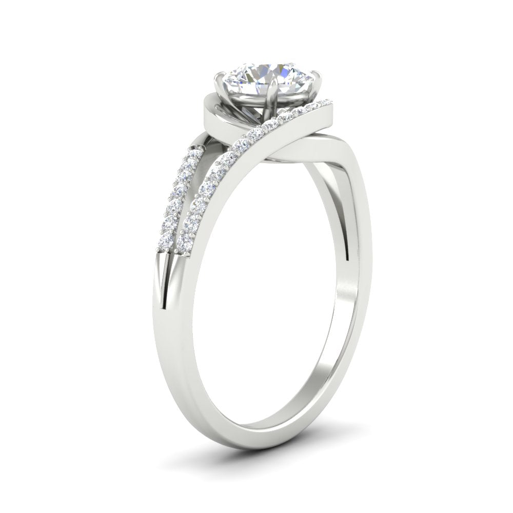 Swirl Split Diamond Ring For Women