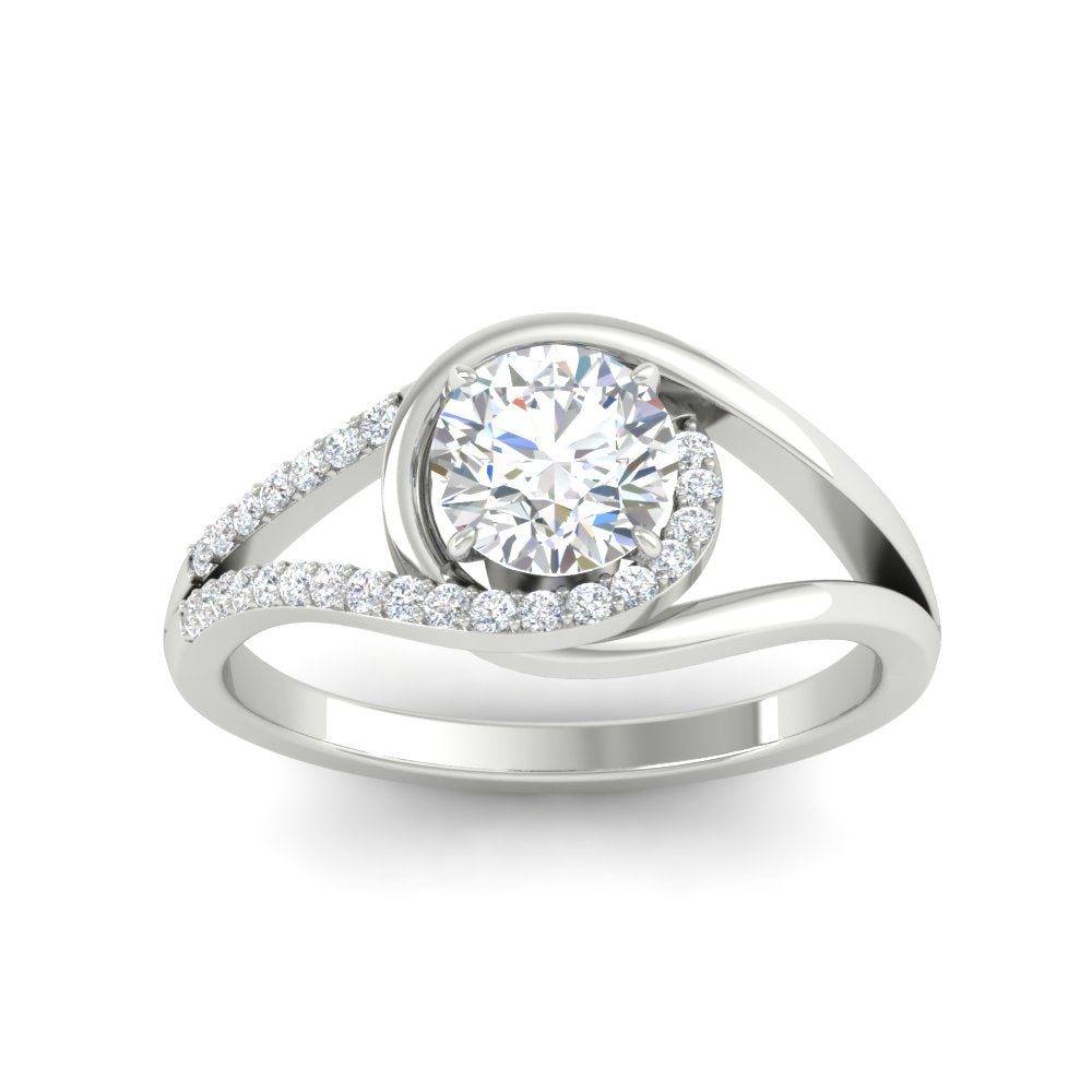 Swirl Split Diamond Ring For Women