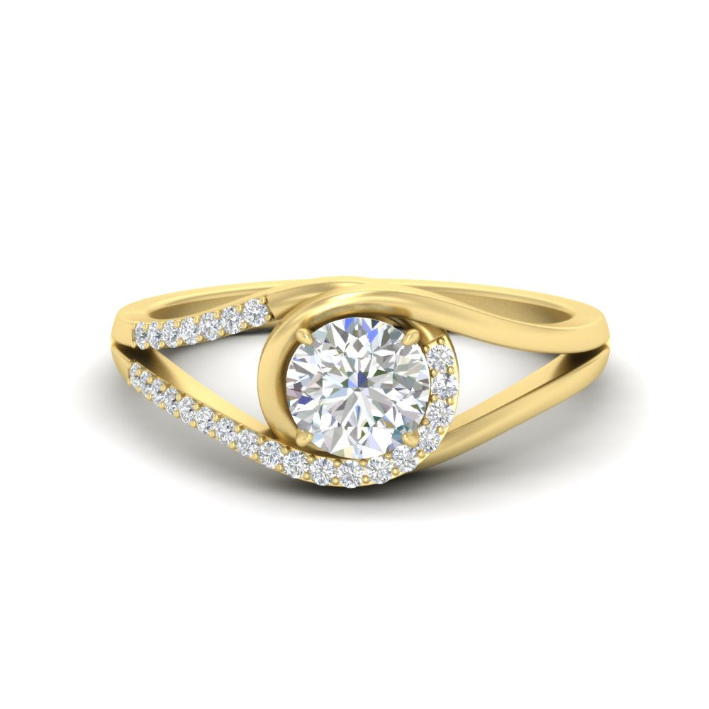 Swirl Split Diamond Ring For Women