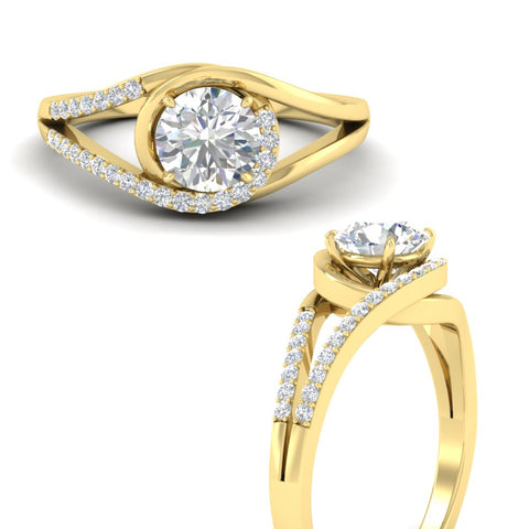 Swirl Split Diamond Ring For Women