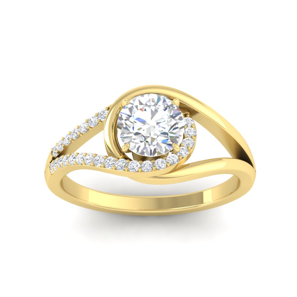 Swirl Split Diamond Ring For Women