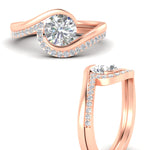 Load image into Gallery viewer, round-cut-swirl-diamond-wedding-band-set-in-rose-gold-fdens7806roangle3-nl-rg.jpg?v=1759906354