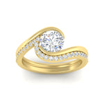 Load image into Gallery viewer, round-cut-swirl-diamond-wedding-band-set-in-yellow-gold-fdens7806roangle5-nl-yg.jpg?v=1759906353