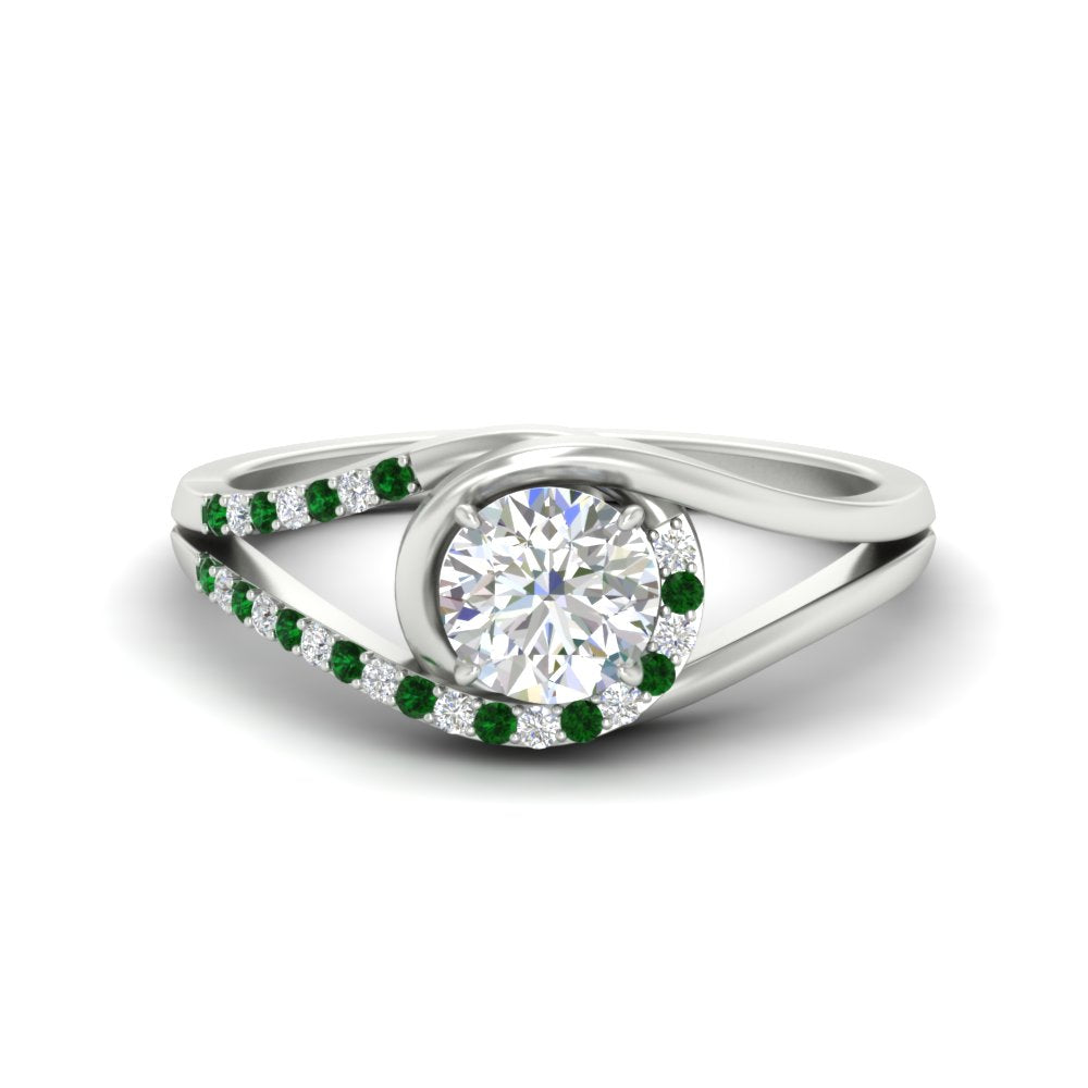 Swirl Split Diamond Ring For Women