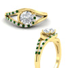 Load image into Gallery viewer, Round Cut Swirl Split Engagement Ring