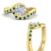 Load image into Gallery viewer, round-cut-swirl-emerald-wedding-band-set-in-yellow-gold-fdens7806rogemgrangle3-nl-yg_f95048a8-3897-433b-9a6c-1e1be3187982.jpg?v=1759906371