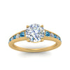 Load image into Gallery viewer, round-cut-swirl-engraved-channel-accent-diamond-engagement-ring-with-blue-topaz-in-FD122866RORGICBLTO-NL-YG