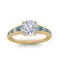 Thumbnail 74 - round-cut-swirl-engraved-channel-accent-diamond-engagement-ring-with-blue-topaz-in-FD122866RORGICBLTO-NL-YG