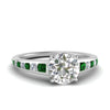 Load image into Gallery viewer, round-cut-swirl-engraved-channel-accent-diamond-engagement-ring-with-emerald-in-FD122866RORGEMGR-NL-WG