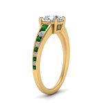 Load image into Gallery viewer, round-cut-swirl-engraved-channel-accent-diamond-engagement-ring-with-emerald-in-FD122866RORGEMGR-NL-YG
