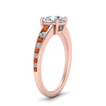 Load image into Gallery viewer, round-cut-swirl-engraved-channel-accent-diamond-engagement-ring-with-orange-sapphire-in-FD122866RORGSAOR-NL-RG
