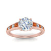 Load image into Gallery viewer, round-cut-swirl-engraved-channel-accent-diamond-engagement-ring-with-orange-sapphire-in-FD122866RORGSAOR-NL-RG