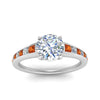 Load image into Gallery viewer, round-cut-swirl-engraved-channel-accent-diamond-engagement-ring-with-orange-sapphire-in-FD122866RORGSAOR-NL-WG