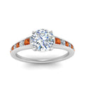 Thumbnail 38 - round-cut-swirl-engraved-channel-accent-diamond-engagement-ring-with-orange-sapphire-in-FD122866RORGSAOR-NL-WG